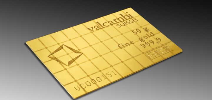 Gold tafelbarren valcambi